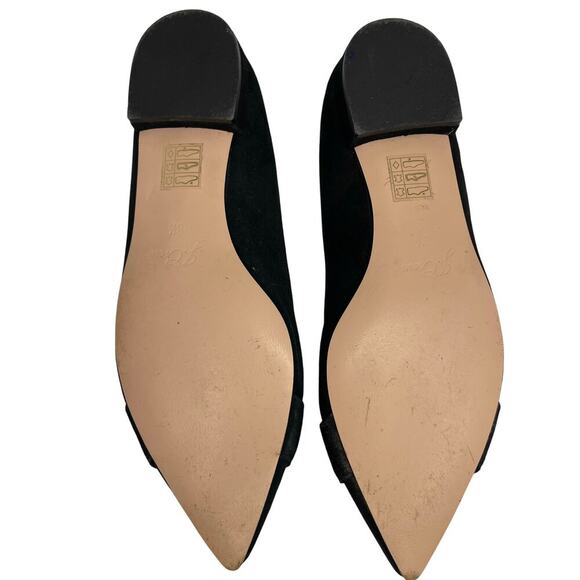 J Crew women’s Pointed toe black suede flats with crystal buckle size 8.5 - Picture 7 of 10
